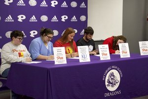 Students teacher signing