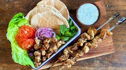 Chicken Souvlaki Skewers With Tzatziki Sauce