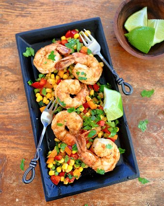 Spicy Shrimp With Sweet Corn Salsa